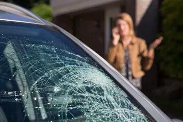 Damaged windscreen