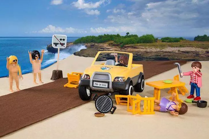 Driver crashes after being distracted by nude beach