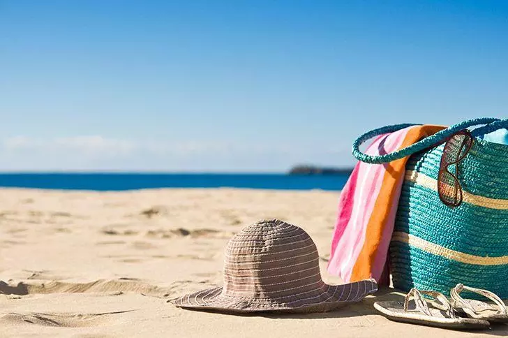 Personal items on beach