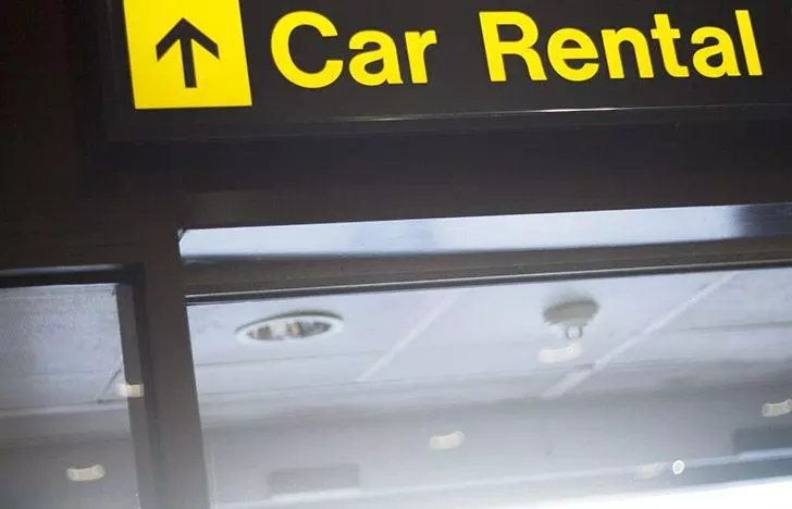 Rental desk at the airport