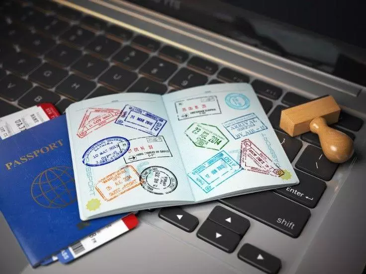 Visa stamps in passport