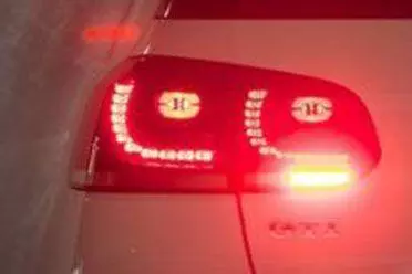 Left brake light of car